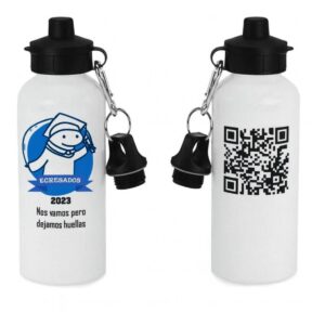 Botella doble tapón con QR